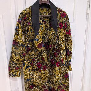 Long Quilted Floral Jacket for Women